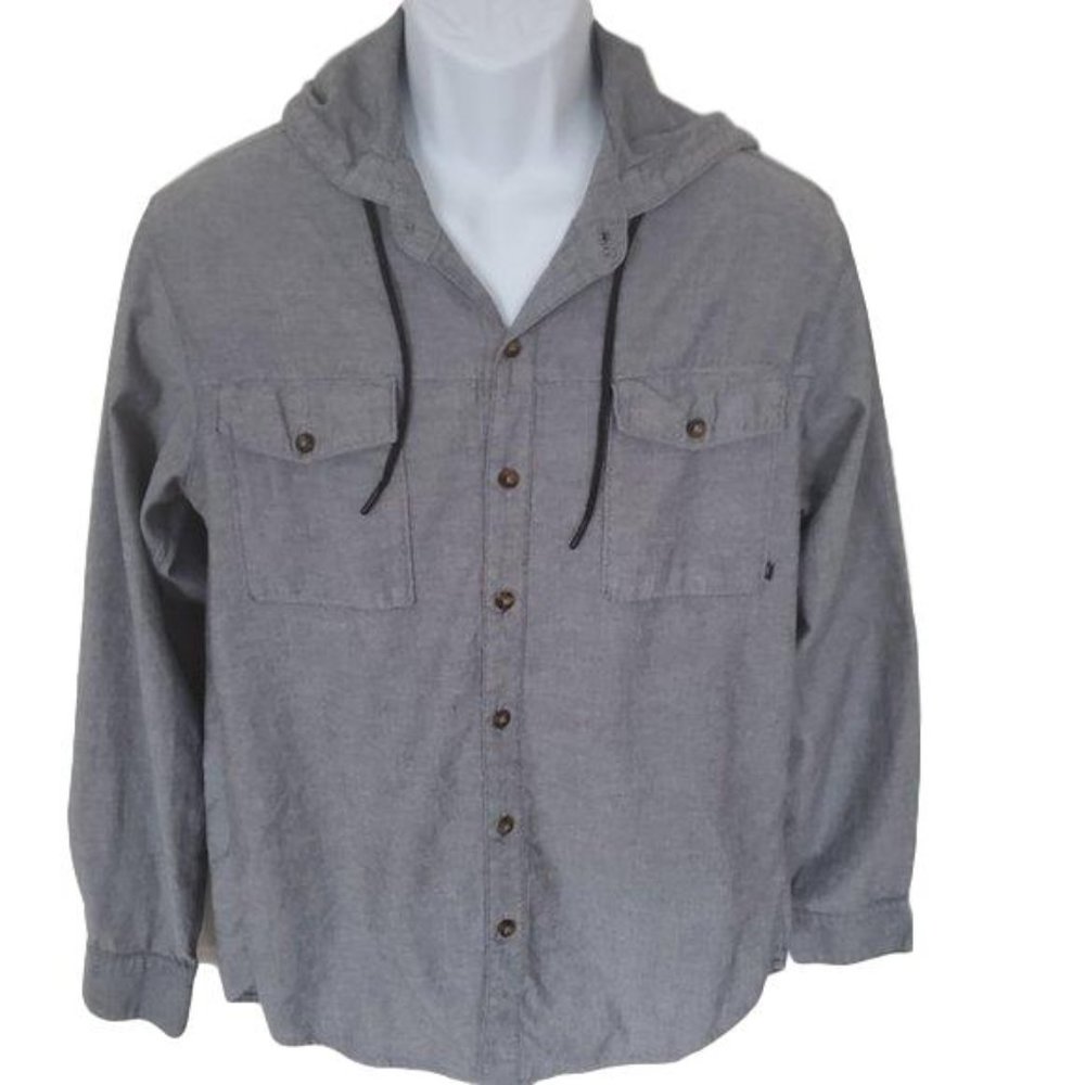 Nike Betterworld Hooded Button-Down Shirt Size M